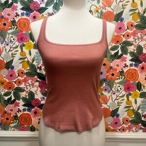 FP Movement Dusty Pink / Mauve Ribbed Tank Top Scoop Neck